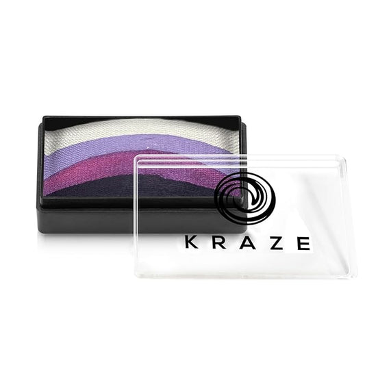 Kraze FX Dome Stroke - Lavender by Linnea (25 gm), Professional 1-Stroke Split Cake, Hypoallergenic, Non-Toxic, Water Activated Face & Body Painting Makeup Supplies for Kids Safe Adults