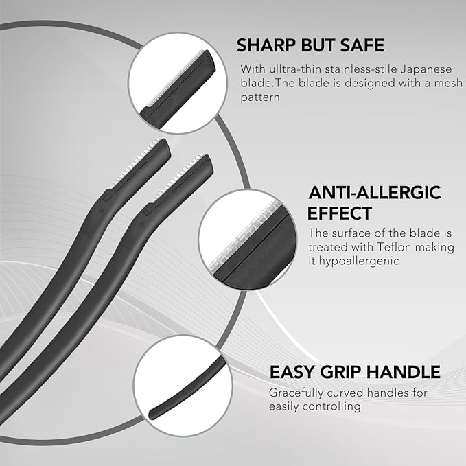 Eyebrow Razors for Men 6Pcs, Japanese Blades Precision Dermaplane Razors, Small Eyebrow Trimmer Set, Multipurpose Exfoliating Dermaplaning Tools for Peach Fuzz, Small Face Razors for Men and Women