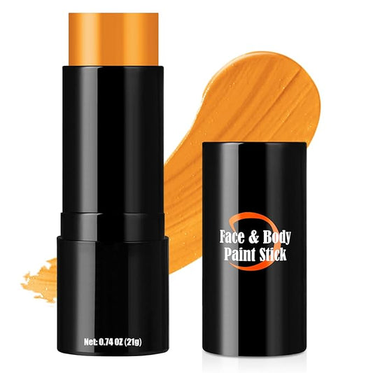 Pumpkin Orange Face Body Paint Stick, Cream Blendable Face Paint,Orange Eye Black Baseball/Softball, Face Painting for Halloween Pumpkin Special Effects SFX Cosplay Makeup