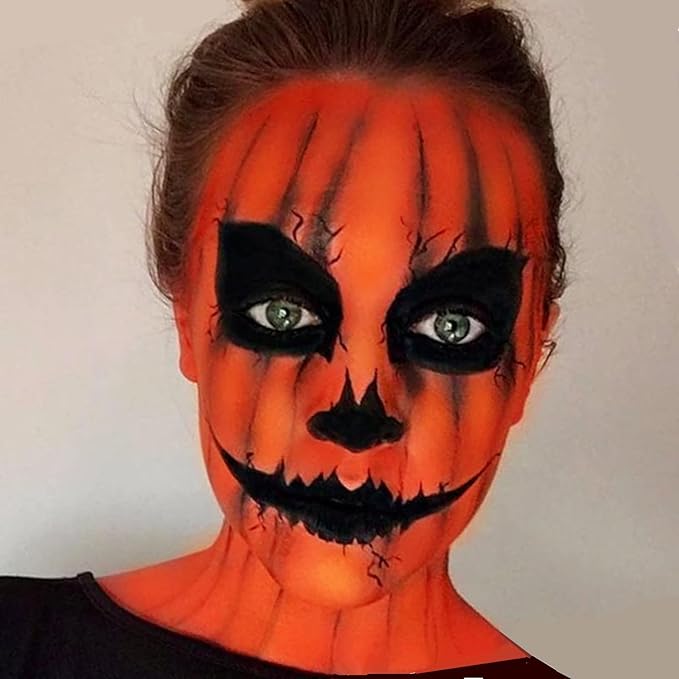 Go Ho Cream-Blendable Hermes Orange Face Paint Stick (1.06 oz),Full-coverage Hermes Orange Body Paint for Adults Children Halloween Cosplay SFX Makeup,Waterproof Eye Black Stick