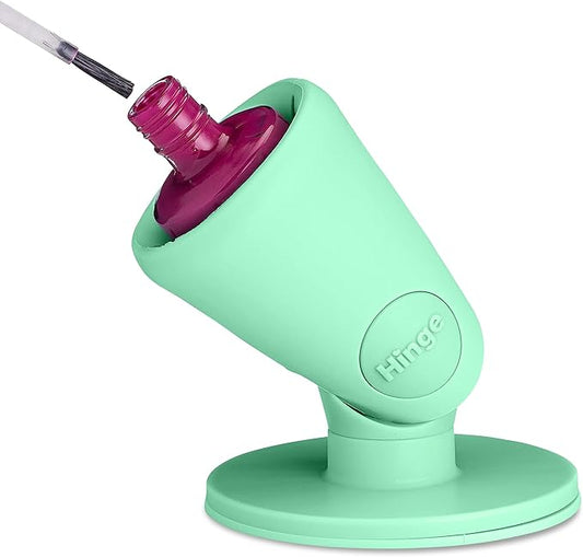 tweexy Hinge Untippable Nail Polish Bottle Holder | Anti-Spill Nail Polish Holder Stand, Tilted, IntelliStick Airlock Suction | Fingernail Painting, Nail Art Tools | Nail Polish Accessories (Cucumber)