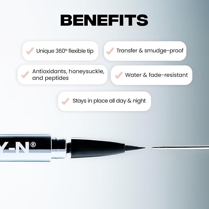 Sacheu Liquid Eyeliner STAY-N Long Wear Waterproof Eyeliner Pen with Ultra-Precise 360° Flexible Tip — Smudge-Proof Vegan & Cruelty-Free Eye Makeup, Eye’m Sharp