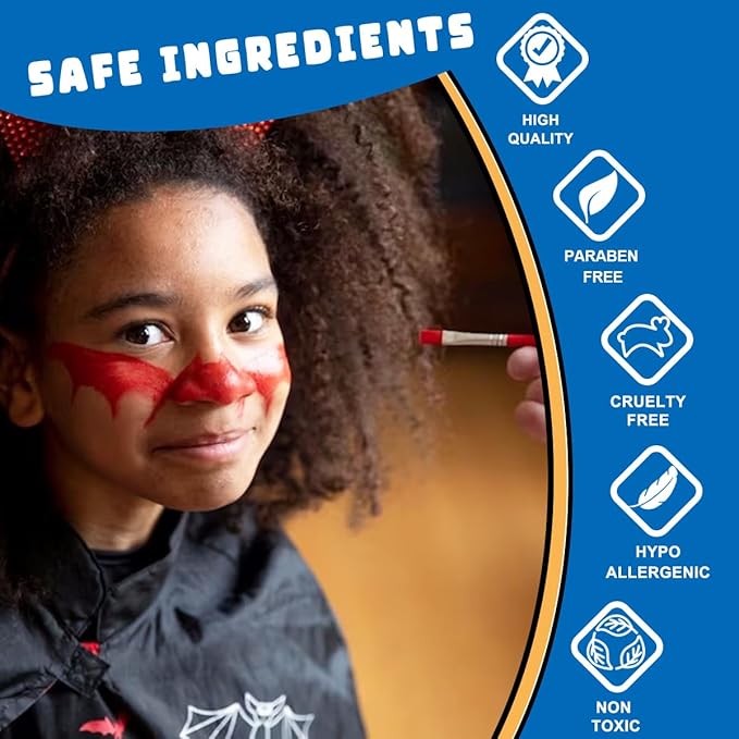 Bowitzki 14 Colors Face Body Paint Set Cream Makeup 20ml Water Based Face Painting Special Effects For Adults Children Kids Halloween Christmas Party Stage Cosplay 0.7OZ Each