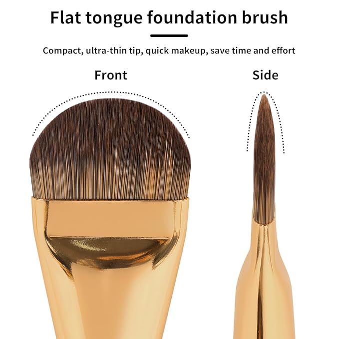 MAANGE 14-Piece Makeup Brush Set with Aluminum Ferrule- Premium Synthetic Makeup Brushes Kit Foundation Brush Eye Shadow for Beginners & Professionals(Gold Coffe)