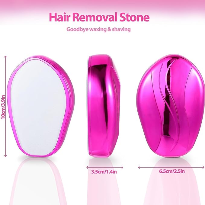 Crystal Hair Eraser for Women and Men, Reusable Crystal Hair Remover Painless Exfoliation Hair Removal Tool for Back Arms Legs (Rose)