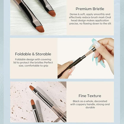 Modelones Nail Art Brush Cleaner & Restorer for Nail Polish/ Extension Gel/Solid Builder Gel/Dip Powder/Acrylic Manicure Kits DIY Salon at Home - 80ml, W/Pro Brush