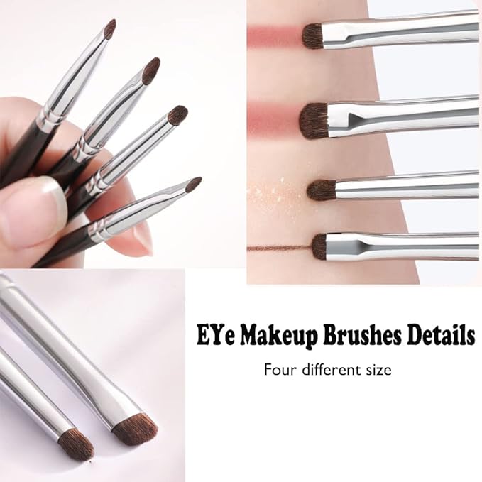 Mini Smudge Brush for Eyeliner,Eyeshadow Brushes,Eyeliner Brush for Powder Gel Cream Liquid Concealer, Eye liner Blending, Highlighting brush,Concealer Brush,Eye Makeup Brush Set