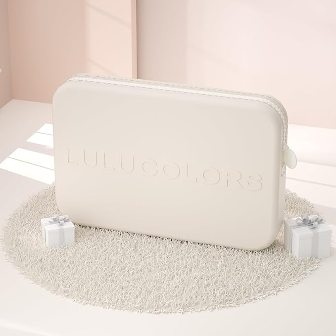 13-in-1 Dual-Ended Makeup Brush Set with Sponge & Travel Case – 7 Multi-Functional Brushes for Face & Eyes – Soft Bristles, Wooden Handles – Available in Cream, Green, or Pink (Cream White)