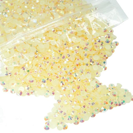 qiipii 1280PCS 6mm Light Champagne AB Resin Rhinestones for Crafting Flatback Jelly Stones Bulk SS30 Non-Hotfix Diamonds Crystals Gems Charms for Nails Face Eyes Makeup Tumblers Bottles DIY Crafts