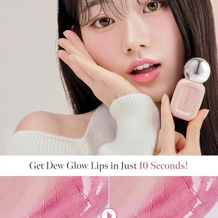 Dew Drop Tint #209 Crush 4.5g, Hydrating, Glossy, Lightweight Lip Stain with High-shine, Long Lasting Color with Moisturizing Lip Oil, Dewy Finish, Korean Beauty Makeup