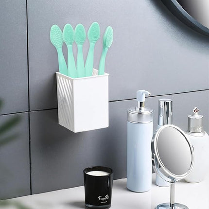 Silicone Lip Scrub Brushes, 20 Pack Double-Sided Exfoliating Lip Brush Soft Silicone Lip Scrubber Exfoliator Tool Blackhead Remover for Skincare (Green)