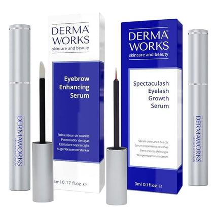 ADVANCED BROW & LASH SERUM SET - Eyelash Growth Serum + Eyebrow Growth Enhancer - Hormone-free Peptide Formula for Longer Natural Lashes & Fuller Eyebrows - Sérum de Pestañas y Cejas by DERMAWORKS