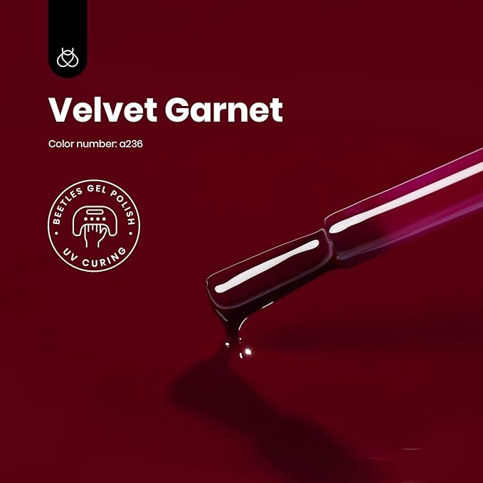 Beetles Dark Red Gel Nail Polish - 15ML Maroon Red Translucent Sheer Jelly Nail Polish Soak Off UV Lamp Colorful Bottle Gel Nail Art Salon DIY Home Manicure Gift for Women