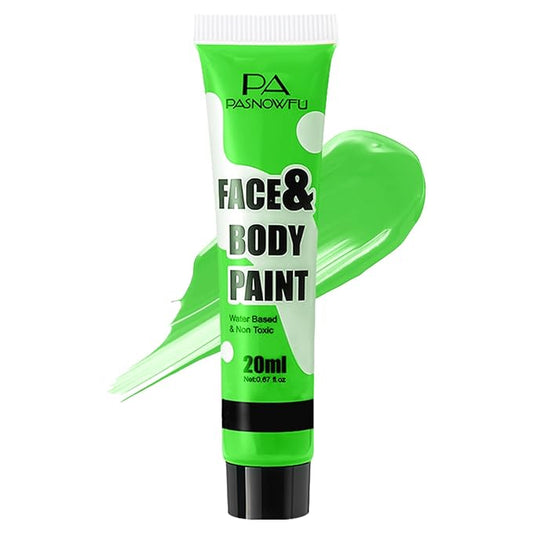 Light Green Face Paint - Professional Water-Based Non-Toxic Body Painting for Hulk, Witch Halloween SFX Cosplay, Full Coverage Washable Paint for Costume Party Carnival Stage Performance