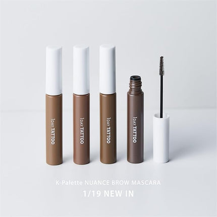 K-Palette Eyebrow Gel, Longwear Brow Color Mascara with Natural Effects, Easy-to-Use Brow Makeup Brush for Defined Eyebrows, Blonde, Foggy Milk Beige