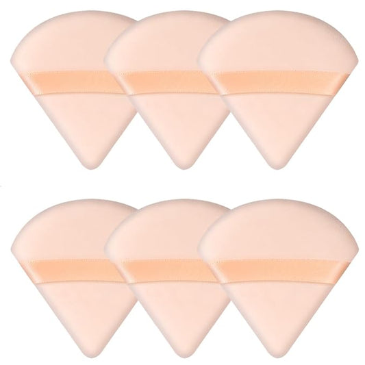 6 Pieces Triangle Powder Puff Soft Makeup Sponge Make Puff for Face Powder Cosmetic Foundation Sponge Makeup Tool Stocking Stuffers for Women (Flesh)
