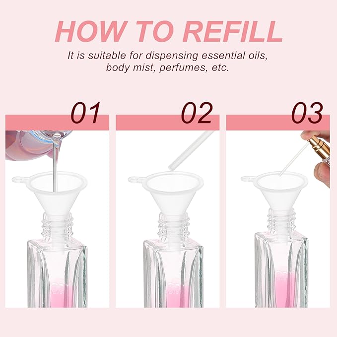 uxcell 5ml Glass Mini Perfume Bottles, 20Pcs Fine Mist Bottle Refillable Empty Mini Spray Bottles with Aluminized Nozzle for Perfume, Travel Liquid, Essential Oil(Square, Clear/Black)