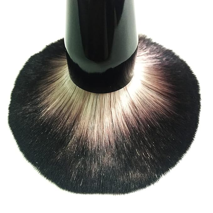 Large Size Luxurious Premium Kabuki Brush Mink Makeup Brushes Powder Brush Foundation Blush Brush Face Blender Mineral Blending Buffing Brush Multi-function Cosmetics Tools Full Coverage (Black)