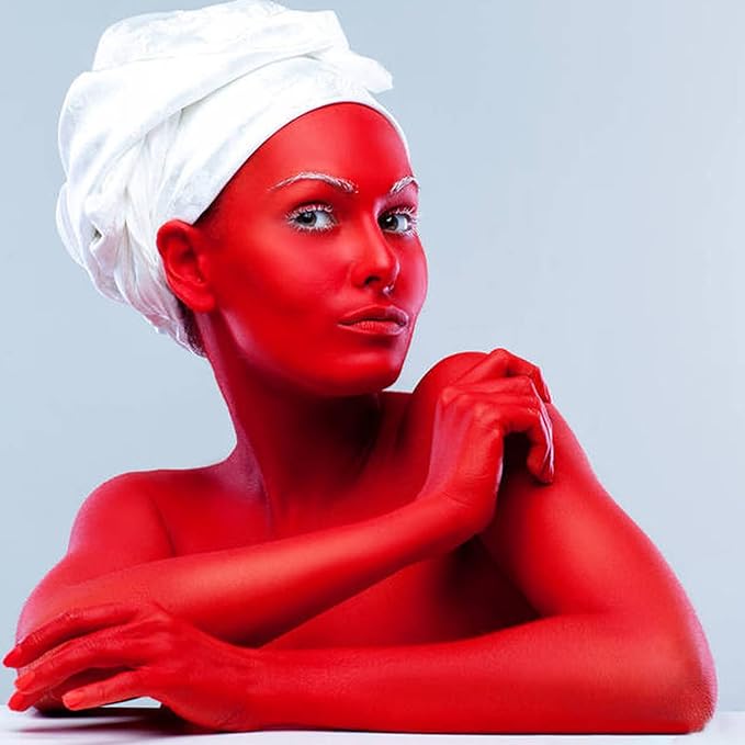 MEICOLY Devil Red Face Body Paint,2.37Oz Large Tube Water Based Washable Face Paint for Halloween Makeup,Cream Full Body Paint for Adults and Kids,Face Painting for Clown Joker Demon Vampire Spiderman