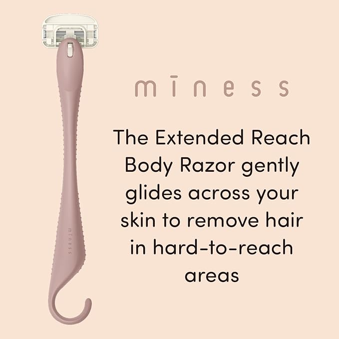 Kai Miness Extended Reach Body Razor, Gentle Beauty Groomer for Hair Removal, Ideal for Shaving in Hard-to-Reach Areas, Japanese Steel Removes Body Hair