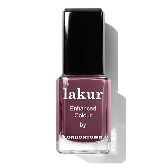 LONDONTOWN lakur Nail Polish - Chip-Resistant, Non-Toxic, Conditions & Hydrates Nails | Glossy Mauve Plum, Save the Queen, .40 fl oz