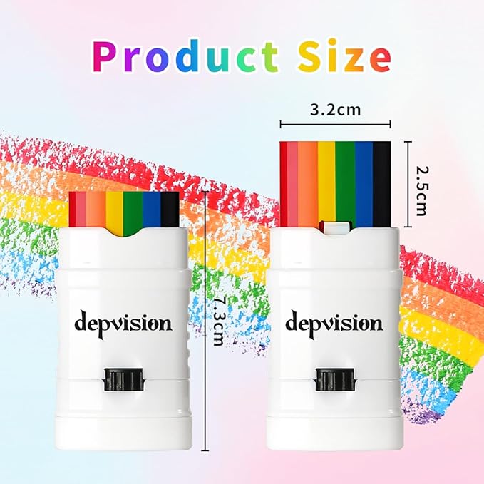 Depvision Rainbow Face Paint 3 pack FOR LGBTQ+ Large Size Pride Face Paint LGBT Pride Flag Color Face Paint Stick Face Paint Makeup Rainbow Body Markers for Events Gay Pride Day Celebrations Party