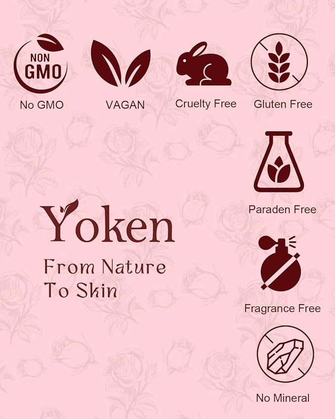 Yoken Multi-Used Body Oil For Skin,Face,Hair and Nails,Multi Purpose Organic oil With Rose Petals,Vitamin E & Almond Oil Nourishing & Hydrating,Body Oil for Moisture & Skin After Bath Oil,8 Fl Oz