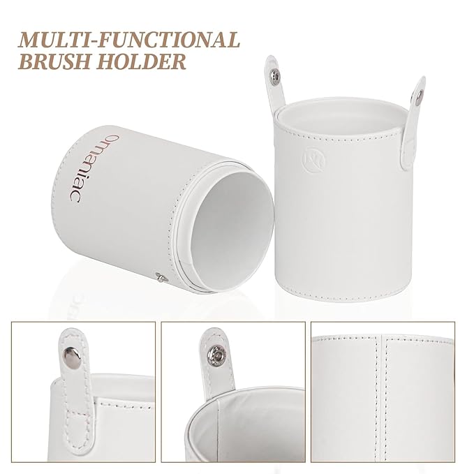 OMANIAC Makeup Brush Set Professional, 20Pcs Pearlescent Wood Handle Makeup Brushes, Premium Cruelty-Free Synthetic Fiber Hair, Travel Make up Brushes Set with Case (Rose red)