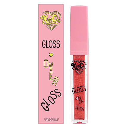 Kimchi Chic Beauty Gloss Over Gloss, Shimmery Micro-Sparkle Lip Gloss To Wear Alone Or Over Lipstick, Fragrance-Free Luscious Lip Balm, Red With Orange Undertone, 01 Ripe Mango, 0.35ml