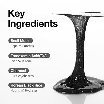 coxir TXA Mucin All-in-One Pore Mask Cleanser – Quick 1–2 Min Gel-to-Foam Wash-Off Face Mask + Cleanser, Charcoal & Snail Mucin, Deep Pore Cleansing, Blackhead Care, Hydrating, Korean Skin Care, 120ml