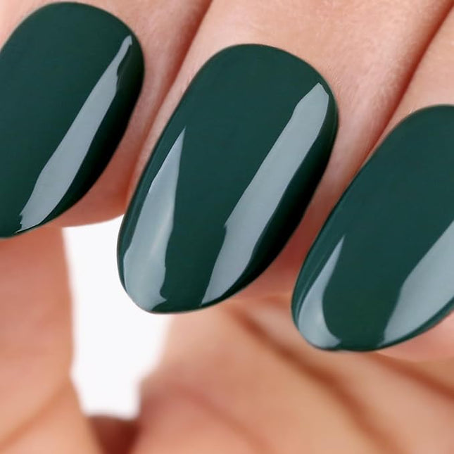 Imtiti Gel Nail Polish, Emma Emerald Green Gel Polish Soak Off Nail Art Manicure Salon DIY Nail Lamp Gel Nail Design Decoration at Home Gift for Women, 0.5 Fluid Ounces