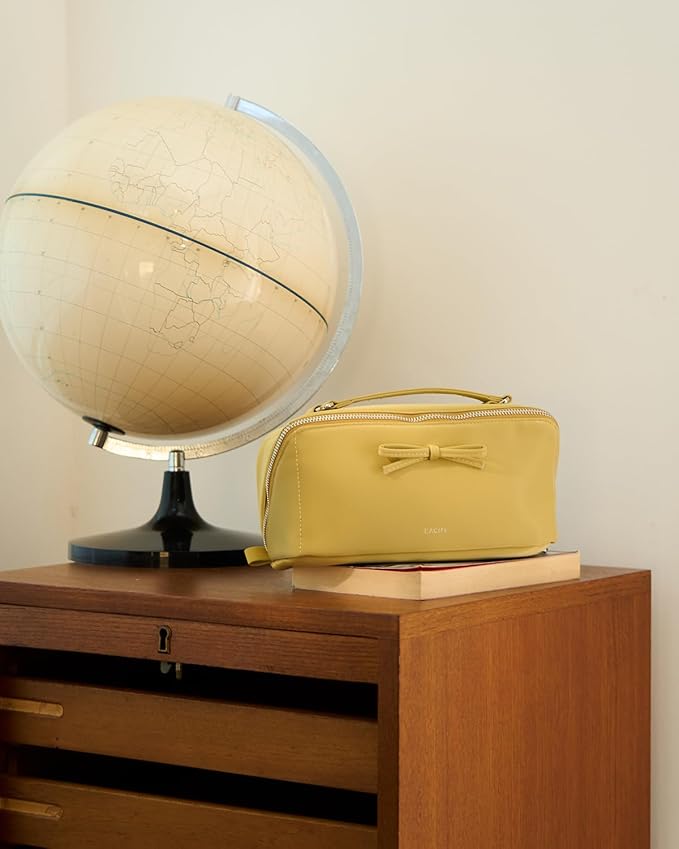 EACHY Travel Makeup Bag,Large Capacity Cosmetic Bags for Women,Waterproof Portable Pouch Open Flat Toiletry Bag Pattern Makeup Bag