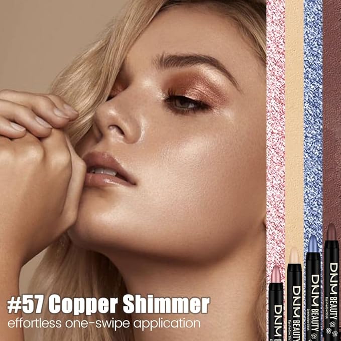 Copper Shimmer Cream Eye Shadow Stick Makeup for Women, Copper Shimmer Eyeliner Pencil Eyeshadow Brightener Stick for Eyes, Waterproof Eyeshadow Applicator Blendable, sombras para ojos 57#