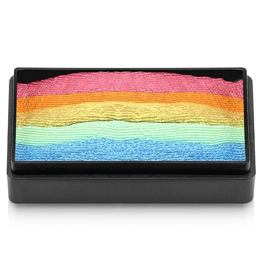 Kraze FX Dome Stroke - Sherbet Punch (25 gm), Professional 1-Stroke Split Cake, Hypoallergenic, Non-Toxic, Water Activated Face & Body Painting Makeup Supplies for Sensitive Skin, Kid Safe, Adults