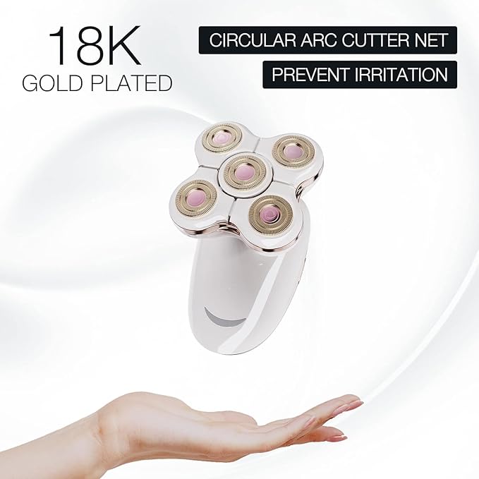 Electric Razors for Womens, 2-in-1 Best Shaver for Women, Rechargeable Trimmer with Detachable Head for Women's Legs, Bikini, Face, Lips Hairs, Cordless Wet Dry Facial Hair Removal for Women