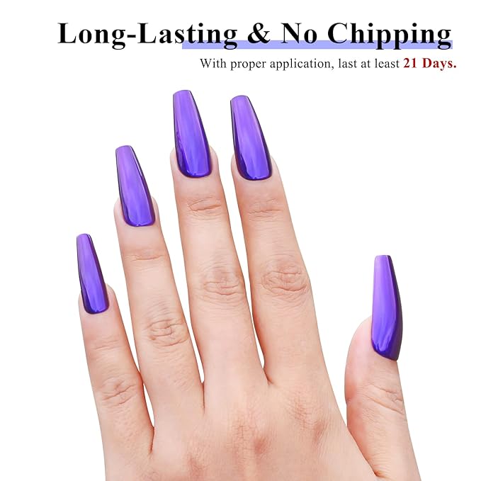 Imtiti Chrome Nail Powder with Black Gel Nail Polish Kit, 1g Dark Purple Aurora Meatllic Mirror Effect Powder and 10ML Black Gel Polish Shimmer Nail for UV Nails Art DIY Kit