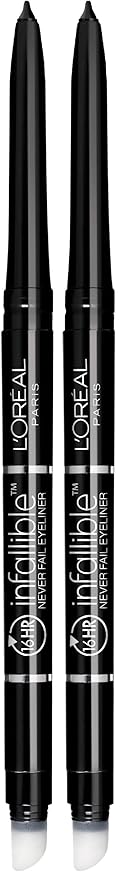 L'Oreal Paris Makeup Infallible Never Fail Original Mechanical Pencil Eyeliner with Built in Sharpener, Slate, 0.008 oz. (Pack of 2)