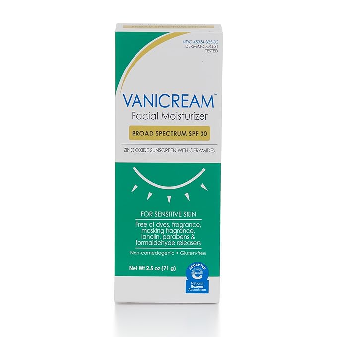 Vanicream Facial Moisturizer with SPF 30 - Mineral Sunscreen - 2.5fl oz - Formulated Without Common Irritants for Those with Sensitive Skin
