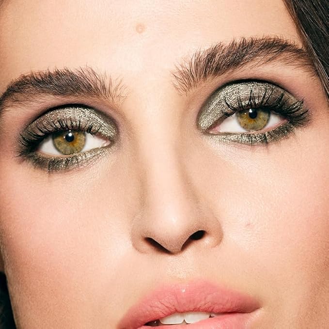 MAKE Beauty Multi-Chromatic Eye Shadow. Metal Reflecting Luminous Foil Finish Creamy, Buildable, Dimensional Long-wear, Crease-proof Powder Eyeshadow, Multichrome Shade - Gravitational, Olive Green