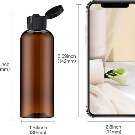 LISAPACK 3.4 oz Travel Bottles for Toiletries, Plastic Travel Size Containers for Shampoo Conditioner TSA Approved, Empty Small Squeeze for Lotion, Leak Proof Mini Liquid Tube for Refillable Brown