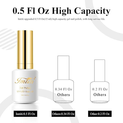 Imtiti Royal Blue Gel Nail Polish, 1 Pcs 15ml Platinum Glitter Color Soak Off LED Long-Lasting Nail Gel Polish Nail Art Starter Manicure Salon DIY at Home, 0.5 Fluid Ounces