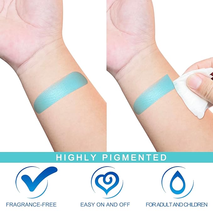 MEICOLY Teal Face Body Paint,Water Based Washable Body Paint,Cosplay Peacock Face Paint,Professional Face Painting for Halloween Stage SFX Special Effects Makeup