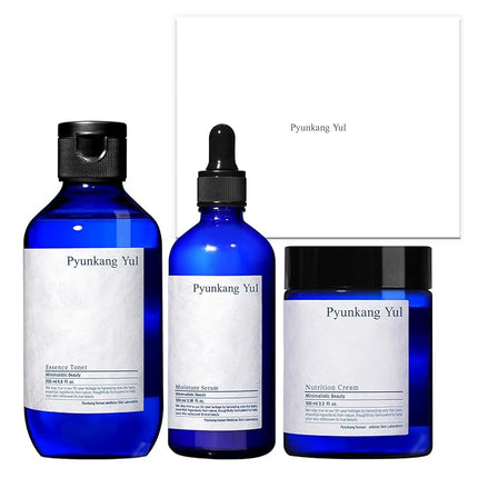 [PKY] Pyunkang Yul Basic Line Skincare Gift Set, Holiday Essentials for Moisturizing & Nourishing, Toner, Serum & Face Cream, Ideal for Gifting (3-Item Set)