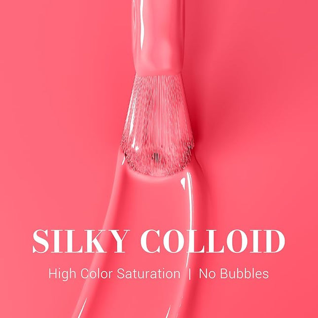 MelodySusie Bright Pink Gel Nail Polish,0.5fl oz Nails Soak Off UV LED Cranberry Pink Gel Polish Gift for Women Nail Art Manicure Salon DIY Nail Design Decoration at Home-1682