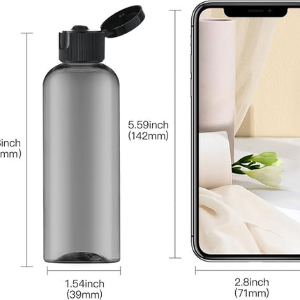LISAPACK 3.4 oz Travel Bottles for Toiletries, Plastic Travel Size Containers for Shampoo Conditioner TSA Approved, Empty Small Squeeze for Lotion, Leak Proof Mini Liquid Tube for Refillable Black
