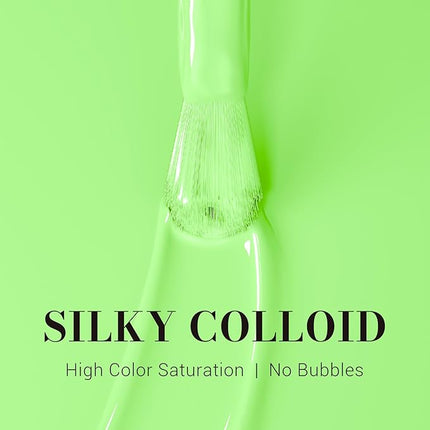 MelodySusie Neon Green Gel Nail Polish,0.5fl oz Light Lime Green Nails Soak Off UV LED Bright Green Gel Polish Nail Art Manicure Salon DIY Nail Design Decoration at Home Gift for Women-1649