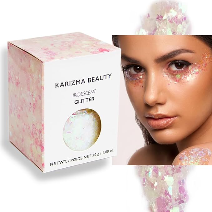 Iridescent Chunky Glitter Large 30g // Karizma Beauty // Cosmetic Glitter Face Body