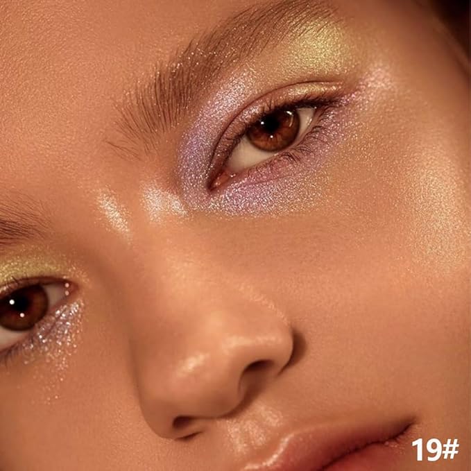 Transparent Pink Shimmer Cream Eye Shadow Stick Makeup for Women, Transparent Pink Shimmer Matte Eye Shadow Brightener Stick for Eyes, Waterproof Eyeshadow Pencil Applicator Blendable for Eye 19