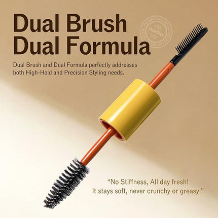 Hard Fix Hair Mascara – Strong Hold, Taming wand, Slick Back Stick with Dual-Brush Design for Precision Styling, Non-Greasy All-Day Fix, Easy-Wash Formula