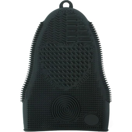 Makeup Brush Cleaner Mat Mitt Glove Silicone Cosmetic Cleaning Scrubber Tool for Face Brushes and Eye Brush Washing Pad Black